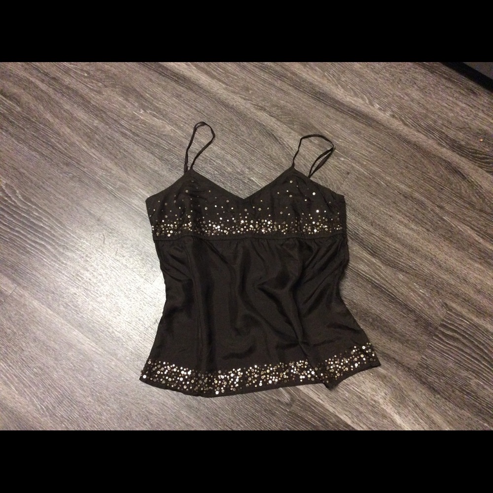 OLD NAVY Dark Brown Sequin Spaghetti Strap  Cami